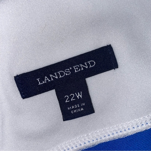 Lands End Women's Color Block Dress Pockets Coastal Grandma Preppy - Picture 4 of 5
